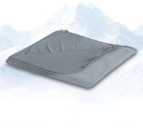Yanghad Manta Refrescante 150 x 200 cm de Doble Cara con Tecnología Japonesa ARC-Chill 3.0, Ligera de Fibra Refrescante para Cama, Sofá y Viajes (Gris Oscuro)