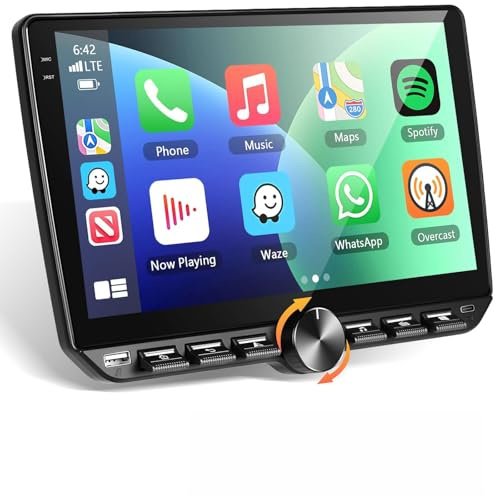 Motorsi 4GB+64GB 2 DIN Autoradio con Kabelloses Carplay Type-C, 10 HD Bildschirm Android Auto Radio de Coche Pantalla táctil con Android Auto/GPS/Bluetooth/SWC/FM/EQ/RDS/WiFi/USB Radio Receptor