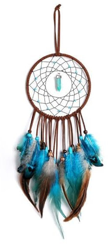 Coogime Traumfänger, 50cm Dreamcatcher Blauer Vintage Feder Traumfänger, Zimmer Deko Handgefertigt Dream Catchers im Böhmischen Stil für Wandbehang Wohnkultur Ornamente Handwerk Zimmerdekoration
