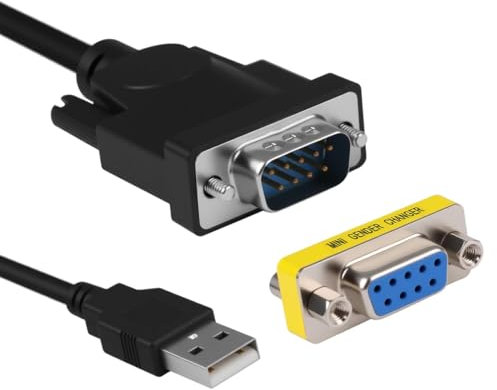 2M USB to RS232 Adapter with Pl2303 Chipset, USB Male to Rs232 Db9 Female Serial Cable 9 Pin Converter for Windows 10/8/7/Xp, Mac Os, Linux Gold-Plated Converter for Modem, Cnc, Pos, Barcode Scanner