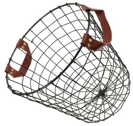 HOLIDYOYO Runder Großer Kaminholzkorb aus Robustem Eisen mit Handgriff Luftdurchlässiger Holzbehälter für Trockene Feuerholzlagerung Multifunktionaler Aufbewahrungskorb für Garten und