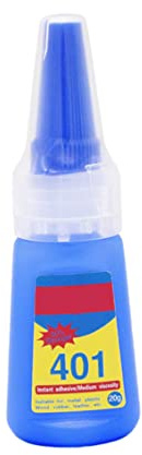 Colle Super Glue Liquide 401, Multi-Usages Transparente Séchage Instantané pour Coller des Matériaux Poreux Bois Papier Cuir Tissu, Bois