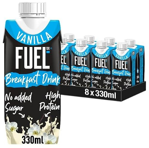 Fuel 10K Vanilla High Protein Milk Breakfast Shake Drink 330ml | Case of 8