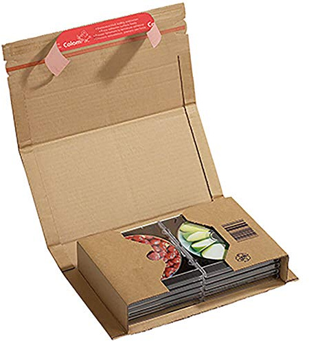 Colompac CP 020.04 Universal-Versandverpackung für DIN A5+ Formate, braun, 5 Stück