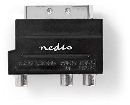 HQ Scart-Adapter mit Schalter (Scart-Stecker auf 3x Cinch/S-VHS)