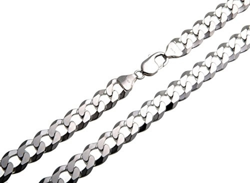 Silberketten Store Panzerkette Silber 925 Herren 12mm I Silberkette Herren hochglanz 2,8mm Stärke I Halskette Herren mit Karabiner Verschluss