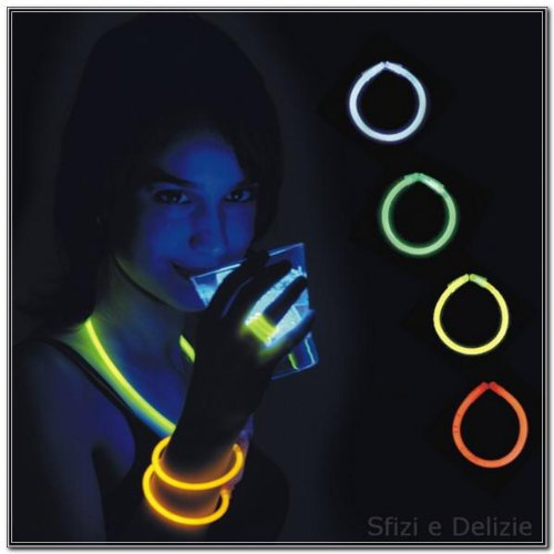 100 braccialetti luminosi fluorescenti bracciali bracciale