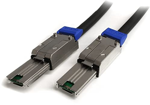 StarTech.com Externes Mini SAS Kabel SFF-8088 auf SFF 8088 3m, Serial Attached SCSI Anschlusskabel Stecker/Stecker, 2x SFF8088 Schwarz