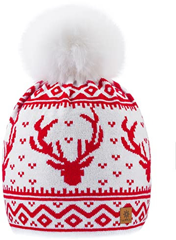 Morefaz Beanie Mütze London Wolle Gestrickt Nordisch mit Bommel Herren Damen Winter Warm Ski Snowboard Hüte MFAZ Ltd, Bruno 23, Einheitsgröße