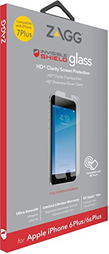 ZAGG InvisibleShield Glass HD - Screen Protector – High-definition Tempered Glass - Made for Apple iPhone 8 Plus, iPhone 7 Plus, iPhone 6s Plus, iPhone 6 Plus – Impact & Scratch Protection