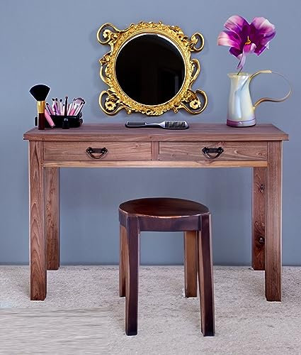 OPIUM OUTLET Schminktisch Telefontisch Schubladentisch Wandtisch Beistelltisch Konsolentisch Flurtisch Massivholz Teak Landhaus-Stil 110 x 45 x 75 cm
