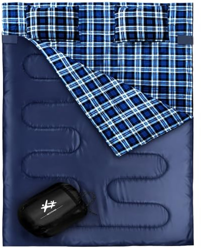 BESTEAM Schlafsack, kühles und kaltes Wetter für Rucksackreisen, Wandern, Familie, Camping. Queen Size XL! Leichte, wasserdichte Schlafsäcke für Erwachsene, Teenager, LKW, Zelt, Isomatte, marineblau,