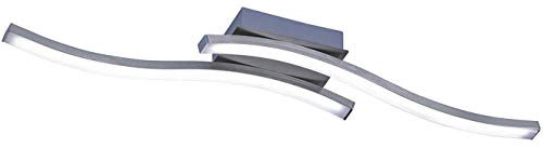Reality Leuchten Route R62472107 LED Deckenleuchte, Nickel Matt, 5 Watt, Acryl Weiß