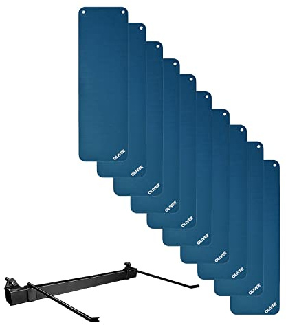 Oliver – 10er Set rutschfeste Sportmatte mit Ösen inkl. Sveltus Wandhalterung zum Aufhängen – Yogamatte für Yoga, Pilates, Gymnastik & Fitness – Gymnastikmatte Fitnessmatte (180 x 60 x 1 cm | Blau)