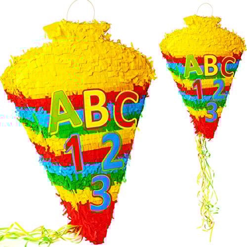 alles-meine.de GmbH XL Pinata - Schultüte/Zuckertüte - zum Befüllen - 57 cm - Deko & Spielzeug - für Süßigkeiten & Geschenke - Dekofigur - Tischdekoration Pinatas - Pappmac..