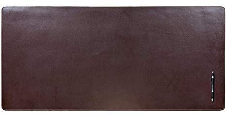 Rollbare Schreibtischunterlage aus Lederfaserstoff, ohne Kern, 81 x 31 cm, Dunkelbraun