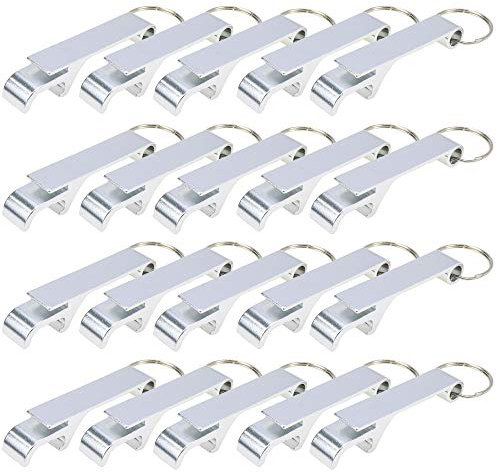 Xiaoyztan Flaschenöffner mit Geweih-Design, Schlüsselanhänger, Aluminium, tragbar, Flaschenöffner, Tasche, kleine Barklaue, Multifunktionswerkzeug, silberfarben, 20 Stück