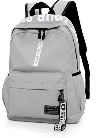 Asge Rucksack College School Rucksack Unisex Laptop-Rucksack Damen Teenager Mädche Schulrucksack Wasserdicht Camping Jungen Daypack (Grau)