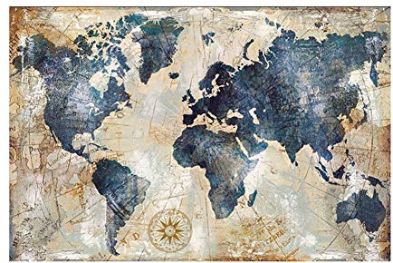 DIY 5D Diamant Malerei Kits für Erwachsene/Kinder, Vintage Weltkarte 60x90cm(24x36in) Diamond Painting Bilder Voll Kleine Stickerei Painting Kreuz Stich Set Gemälde Arts Crafts für Home Wall Decor