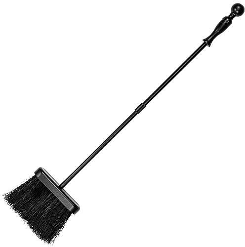 Amagabeli 66cm Brosse de cheminée Balai de cheminée Ensemble d'outils en Vrac pour Foyer extérieur Feux de Camp Cheminée d'intérieur Support de Barre d'acier en Fer forgé Robuste