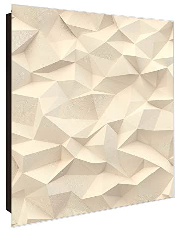 banjado® Großer Schlüsselkasten Glas/Schlüsselbox 30cm x 30cm mit 50 Haken - Motiv Steinwand 2 /Schlüsselkasten modern für Schlüsselaufbewahrung mit beschreibbarer, magnetischer Glastür