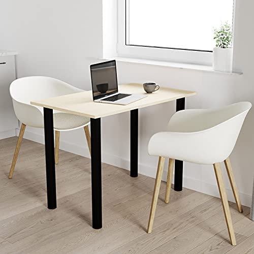 mikon 90x60 | Esszimmertisch - Esstisch - Tisch mit SCHWARZEN Beinen - Küchentisch - Bürotisch | AHORN