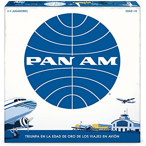 PAN AM Lustiges Strategie-Brettspiel für die ganze Familie - Spanische Sprache - Enthält 52 Flugzeug-Miniaturen aus 4 verschiedenen Fluglinien-Epochen (ab 12 Jahren) Ideal für 2-4 Spieler