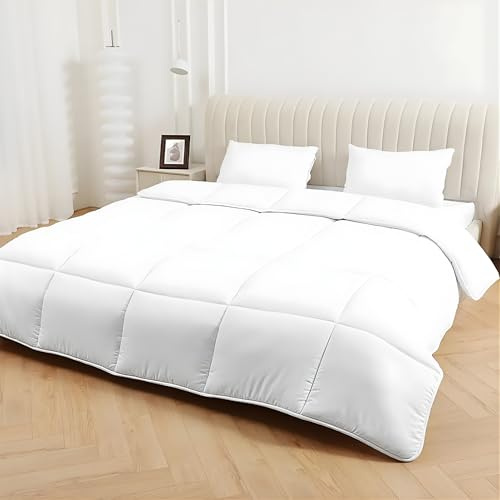 DN COLLECTION Double Duvet 10.5 Tog | Premium Microfibre Duvet Double | All Year-Round Box Stitched Design Quilts | Soft Touch, Anti-allergy & Feels Like Down Double Quilt (200x200cm)