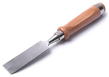 Durable Chrome Vanadium Steel Wood Chisel Carpenters Carving Chisel DIY Flat/Half-Round Woodworking Chisels 6/8/12/18/19/25MM,25mm,Flat Chisel