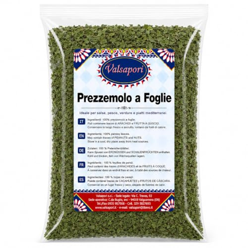 Valsapori Prezzemolo Essiccato per Pasta, Pesce, Salse e Condimenti, 100 g | Per patate, verdure, zuppe, legumi e ripieni; pratico da dosare durante la cottura o come finitura del piatto