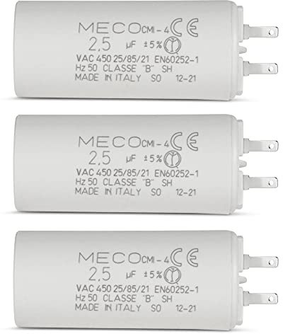 Lot de 3 Condensateurs 2.5 µF Spécial volet roulant SOMFY Moteur 6 Nm à petites cosses 2,8mm - GARANTIE 1 an