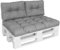 DILUMA | Palettenkissen Set Comfort Modell 2021 | 3-Teilig Grau | 1x Sitzkissen 120x80 cm + 2X Rückenlehne 60x40 cm | Wasser- & Schmutzabweisender Bezug | Indoor & Outdoor