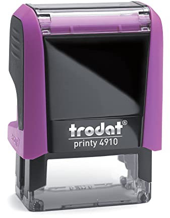 Trodat Printy Line 4910 (Fuchsia, Small 26x9mm) Tampon encreur professionnel personnalisé, auto-encreur, tampon d'entreprise, tampon d'adresse
