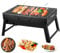 Edihome, Barbacoa Portatil, de Carbon, con Parrilla, Plegable, Acero inoxidable, Camping accesorios, Acampada o Picnic, para Exterior, Terraza, Ligera (S)