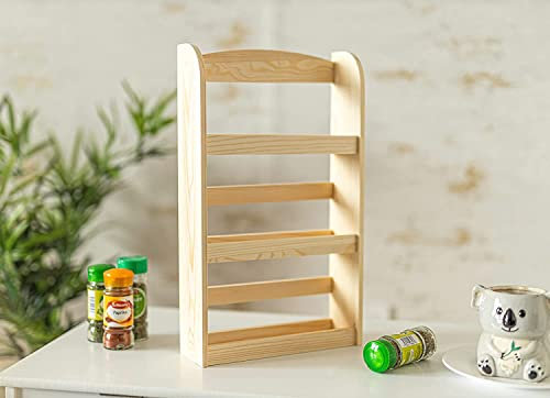 Marco Paul Traditional Free Standing Wooden Herb and Spice Rack, 15 Jar Kitchen Storage and Organiser Pantry Storage Rack for Herbs and Spice, Ideal to Store Herbs, Spices & Seasonings Spice Organiser