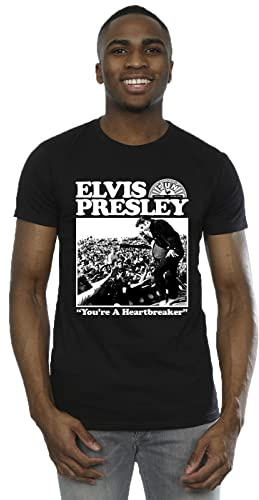 Absolute Cult Elvis Men's A Heartbreaker T-Shirt Black Large