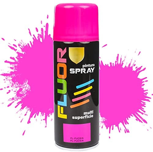 Etrexonline Pintura Spray Multicolor Profesional 400ml Adecuado Metal Madera y Plástico - Color Fucsia fluorescente (Paquete de 1)