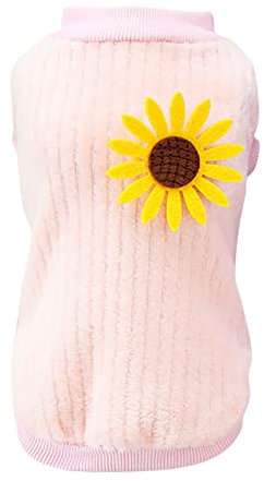 Kleiner Hundemantel Haustier-Hundewelpen-klassischer Sonnenblumen-Pullover-Fleece-Pullover-Kleidung-Warmer Pullover-Winter Hundezubehör Nähen