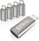 TRANLIKS Adapter Micro USB auf USB C, 5 Stück USB C(Female) auf Micro USB(Male) Adapter Nur zum Aufladen & Datenübertragung - Grau