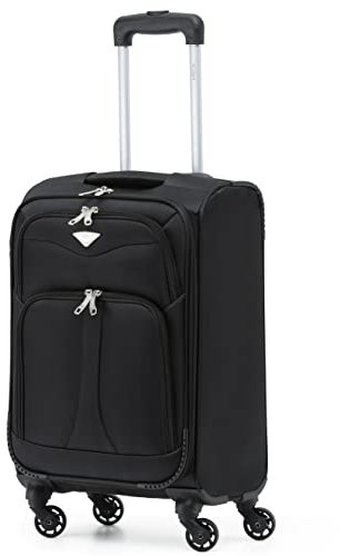 Flight Knight Lightweight 4 Wheel 800D Soft Case Suitcase Robust Anti Crack Cabin Carry On Hand Luggage Approved for Over 100 Airlines Including easyJet, BA & Many More!