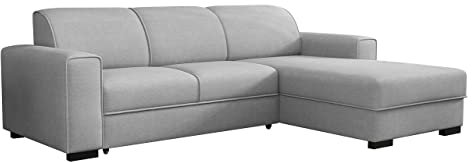 Mirjan24 Eckcouch Luminne, Ecksofa mit Bettkasten und Schlaffunktion, Polsterecke, Bettsofa, Polsterlehnen fest montiert, Schlafcouch L-Form Sofa, Couch, Wohnlandschaft (Crown 17, Seite: Rechts)