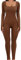 UMIPUBO Jumpsuit Damen Lang Sport Yoga Bodysuit Overall Stretch Playsuits Quadratischer Hals Langarm Bodycon Strampler Sportkleidung Damen Set(Kaffee,M)