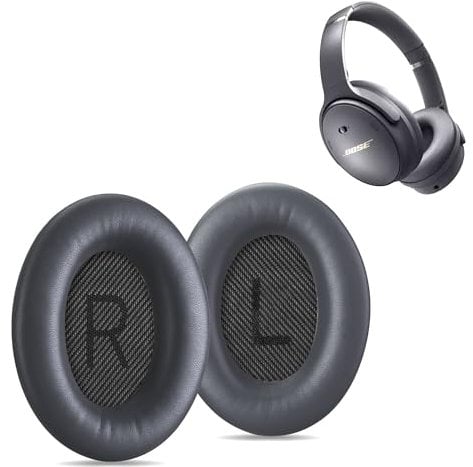 AHG Premium QC45 replacement ear pads cushions compatible with Bose QuietComfort 45/Bose QC45 noise cancelling headphones. Premium Protein Leather, Extra Thick High-Density Foam & Durable