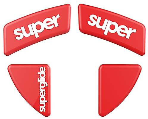 Superglide2 – Steuerbare Geschwindigkeit, strukturierte Oberfläche, glatte Mausfüße/Gleiter, hergestellt aus ultrastarkem Glas, glatte und langlebige Sohle für Razer Viper Ultimate, Rot