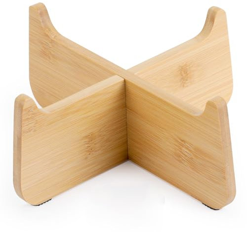 IDOGCHEW Support Bambou Surélevée pour Gamelle Chat Anti Glouton Rond