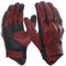 Harssidanzar Herren Motorrad Handschuhe Winter Warm Goatskin Leder Fleece gefüttert Touchscreen Motorrad Handschuhe GM041EU, Rot-schwarz,Größe L