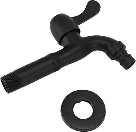 Wasserhahn Bad Wandmontage Schwarz Edelstahl Gebürstetes Einhebel Kaltes Waschtischarmatur G1/2 Kaltwasserhahn Spültischarmatur Waschtisch Armatur für Badzimmer Wäschereien(Washing Machine Faucet)