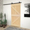 NITCA Porta Scorrevole con Set Hardware,Porta Scorrevole Esterno Muro,Binario per Porta Scorrevole,Porta Soffietto,con Binario e Maniglia per Asta, in Legno di Pino, Tipo 6 90x210 cm