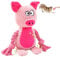 Fadcaer Squeaky Plush Pig Toy for Small Medium Dogs - Interactive Puppy Toy for Teeth Cleaning and Boredom (Pink)