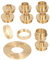Brass Router Bushing Set, 11Pcs Router Template Guide Set Brass Template Router Guides Kit with Lock Nut Adapter for Router Accessory